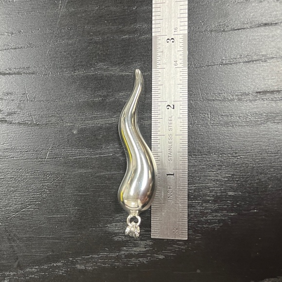 925 Sterling Silver Extra Large Italian Horn Lucky Charm 2.5” inches - Picture 8 of 9